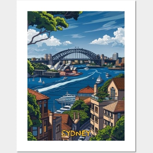 Sydney Cartoon Style Posters and Art